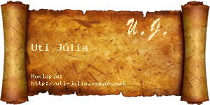 Uti Júlia névjegykártya